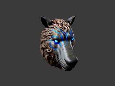 Animal Head Low-poly 3D model