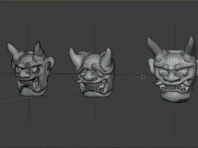 Japanese Building Rooftop Decoration Set 02 Low-poly 3D model