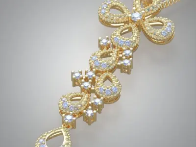 Ring Earring Bracelet and Pendant Collection 3D Model Pack