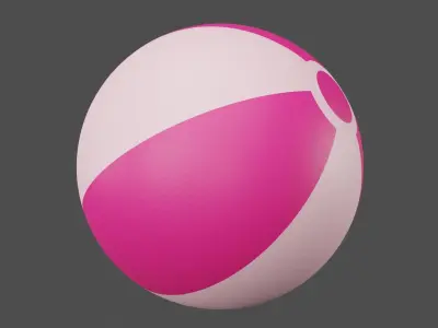 Pink Beach Ball Low-poly 3D model