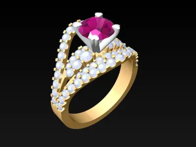 Diamond Ring - Womens Rings - N452 3D print model