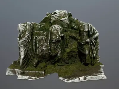 statue mountain  Low-poly 3D model