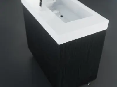 Ripley Collection 36 Single Modern Bathroom Vanity Set Black 3D model