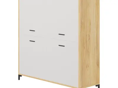 Cleveland-2 Wood White Cabinet 3D model