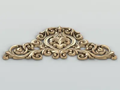 Carved decor central 009 3D model