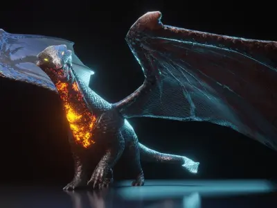 Dragon Character PBR Rigged Low-poly 3D model