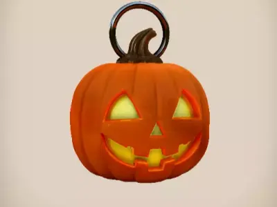 Pumpkin Keychain 3D Printable Pumpkin Car Bike Key Accessory 3D print model