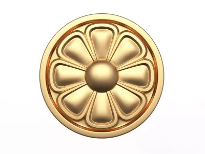 Rosette Carved Decoration CNC 07 Low-poly 3D model