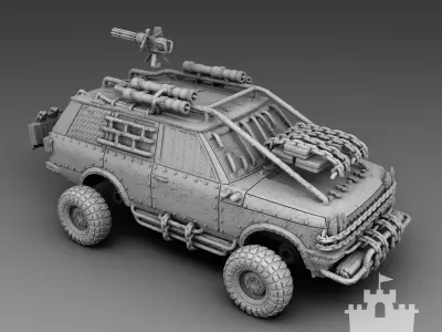 Reinforced pickup truck 3D print model