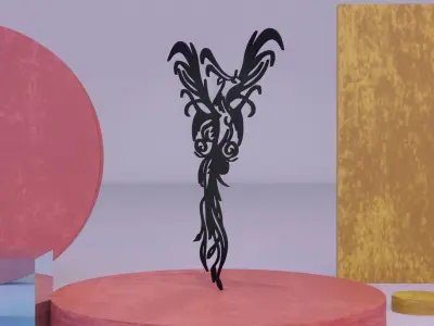 Phoenix - Immortal bird 03 Low-poly 3D model