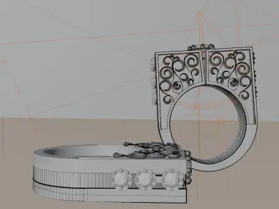 Elegant Golden Ring - Timeless Luxury Design 3D model