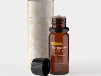 Essential Oil Bottle 10mL with Cardboard Tube 3D model