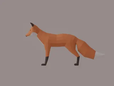 Low Poly Fox Low-poly 3D model order