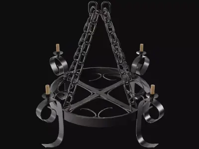 Medieval Roof Lamp Low-poly 3D model