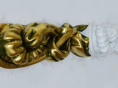 Plaster Trim Ornament with all modifiers for education 3D model