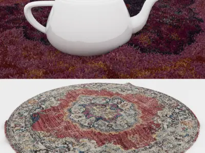 Round Rug Set 33 3D model