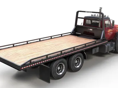 International Fleetstar flatbed truck Low-poly 3D model