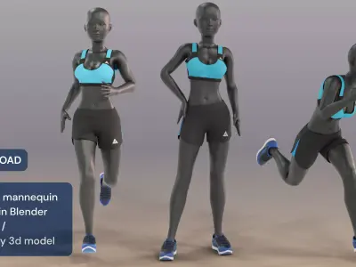 Woman mannequin V2 Rigged Low-poly 3D model