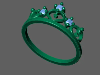 Womens Rings With Stone Ring Ready STL 3DM Models Rings women 3D print model 4