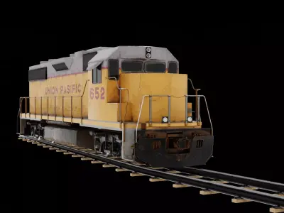 GP-38 Train Union-Pasific Low-poly 3D model