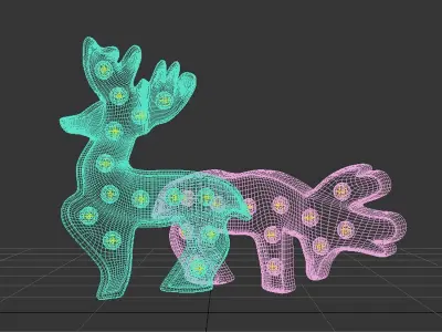 Deer Christmas Lamps 3D model