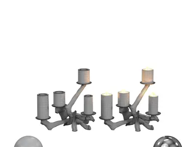 Handmade Driftwood Pillar 3D model