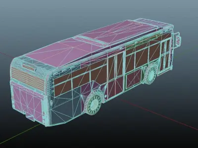 Realistic City Bus Low-poly 3D model