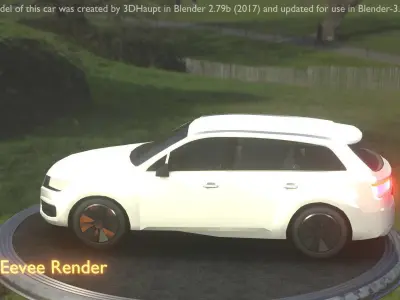 City Car 20 SUV Type-B White  Low-poly 3D model