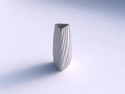 Vase triangle with twisted smooth ribbons    3D print model