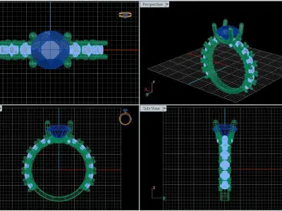 Engagement Ring With Round Diamond 3D model