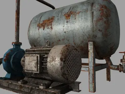 Pump station pack Free low-poly 3D model