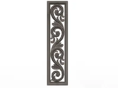 3D Carved Decorative Panel  Low-poly 3D model