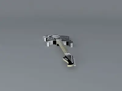 Zebra striped guitar Free 3D model