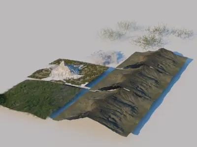Landscape with mountains Free 3D model