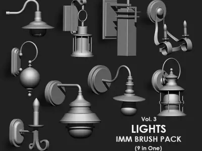 Lights IMM Brush Pack 9 in One Vol 3 3D model