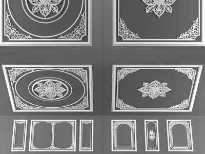 Decorative Frame - White Ornament Vol 01 3D model