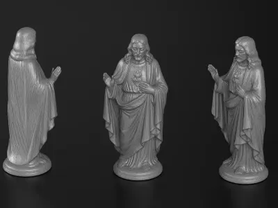 Jesus Red Tunic Sculpture Low-poly 3D model