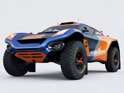 Aggressive Off-Road Racing Buggy with Bold Livery Low-poly 3D model