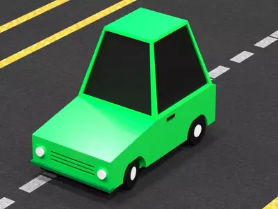 Cartoon Low Poly  Crossover Neon Car Low-poly 3D model Low-poly 3D model