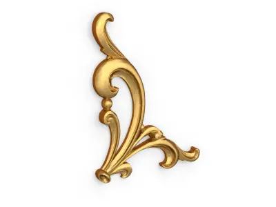 Classic carved corner  decor ornament 371 3D model