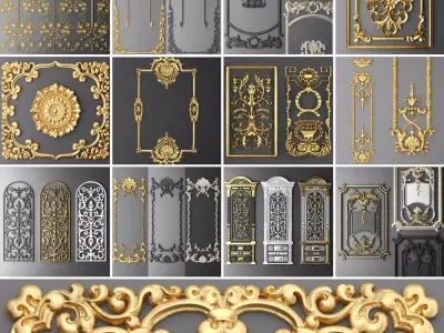 Collection stucco molding frame 2 3D model