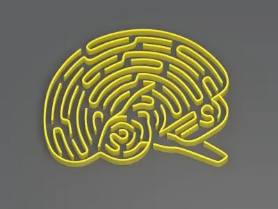 yellow brain maze 3D model