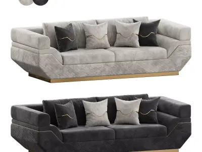  Portiga Art Deco Sofa by Evgor Luxury 3D model