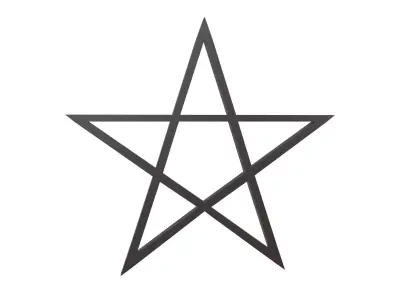 Pentagram Symbol v1 001 Low-poly 3D model