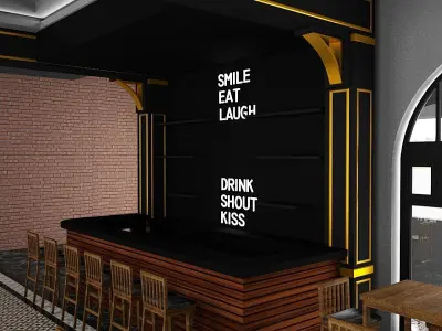 LOUNGE BAR Low-poly 3D model