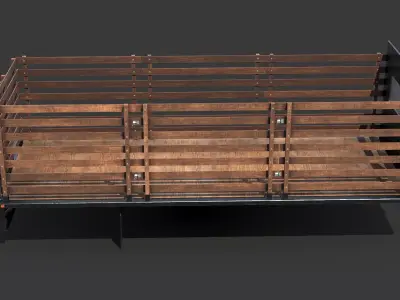 Flatbed Stakebed Truck Body 3D model