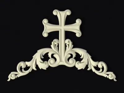 Central decor ornament for furniture 3D model 810
