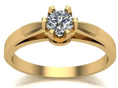 Solitaire ring 3D print model