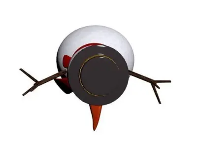 Snowman wearing hat and scarf 3D model