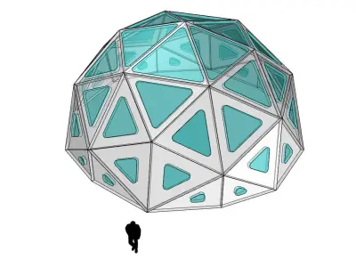 Geodesic Dome with Dynamic Perforations 3D model